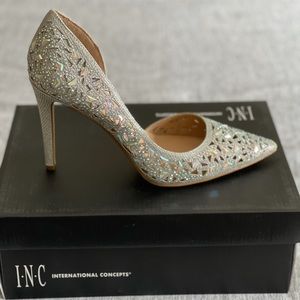 Bedazzled Silver High Heels! Perfect for weddings!